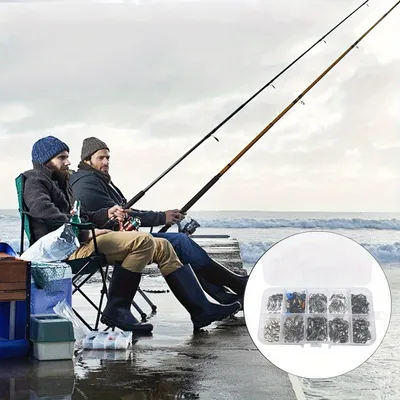 115 Pieces Fishing Connector Swivel Boxed Rotating Sea Bean Weever Trout Seawater