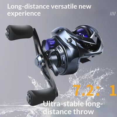Ultra-light Long-cast Black Lure Fishing Reel Versatile For Raft Fishing, Anti-backlash Spool
