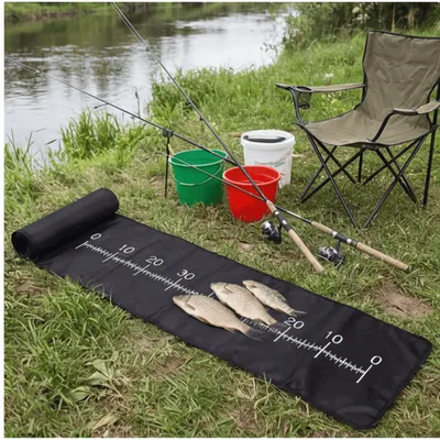 Practical Fishing Station That Doubles As A Landing Net Holder And Mat, Sturdy Fish Holder For Fishing Trips, Versatile Fishing Accessory For Shore And Boat Anglers