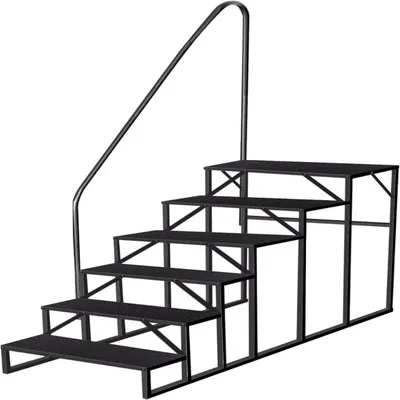 RV Stairs 6 Step Ladder,RV Steps Anti-Slip,Hot Tub Steps With Handrail,660 Lbs RV Ladder For 5th Wheel RV,Mobile Home Stairs