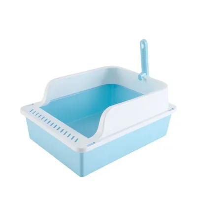 High-fenced cat litter box-blue-PP-1 piece