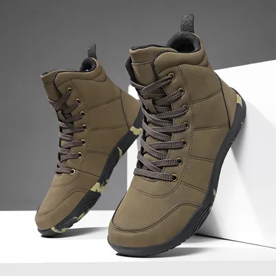 Leather High-top Wide-toe Outdoor Hiking Men's Sports Shoes