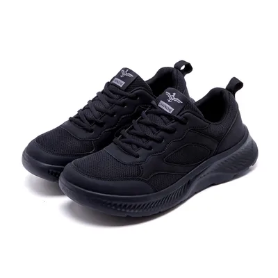 New Wide Fit Men's Sneakers, Wide Last Running Shoes For Wide Feet, Black Soft Sole Breathable Wide Toe Work Shoes For Men