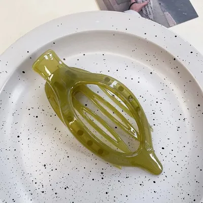 Hair curling duck bill clip-jelly green-1 piece