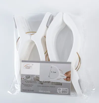 Fish-shaped opening clip-white-pp-16*4.5*8cm-4 pcs-1 pack