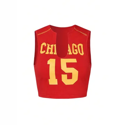 Hollow Red Personalized Digital Printing Sleeveless Sports Vest