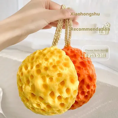 Honeycomb bathing ball-Orange-1 piece-Bag *[Patent]