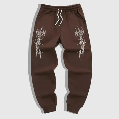 New Men's Casual Printing Elastic Waist Track Pants