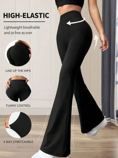 Flare Leggings For Women Yoga Pants High Waisted Flare Leggings Bootcut Casual Yoga Pants