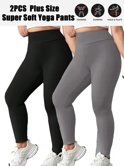 Plus Size Leggings For Women-No See-Through High Waisted Tummy Control Yoga Pants Workout Running Legging
