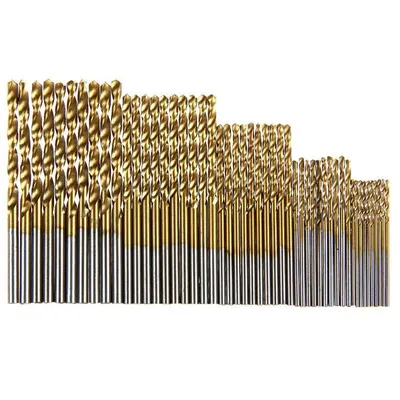 100pcs Twist Drill Bit Set Straight Shank HSS HSteel Drill