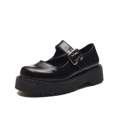  Spring Japanese Style Retro Round Toe Casual Shoes Women's Thick Soled Student Mary Jane Shoes Mori Girl Platform Shoes One Piece Dropshipping