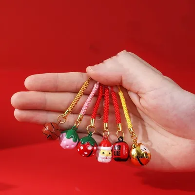 Cute Cartoon Bell Phone Charm Lanyard Bell