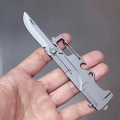 Stainless Steel Multi-Tool Knife Wrench Keychain Pendant