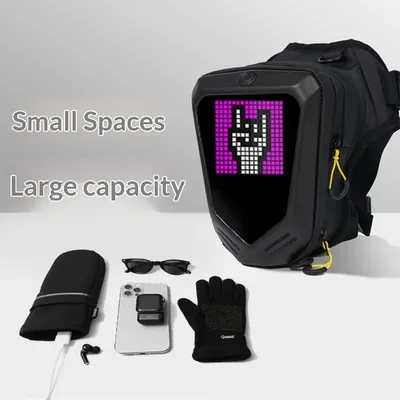 DIY Pixel-Style Screen Single-Shoulder Crossbody Cycling Leg Bag