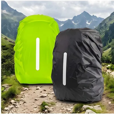 Backpack Cover Size M In Black And Green - Protective Cover For Daypacks And Travel - Accessory Set