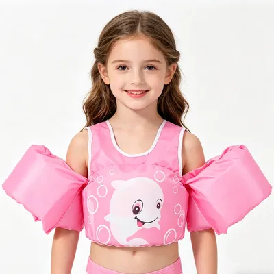 Dolphin Toddler Swim Vest, Kids Life Jacket Vest, Swim Aid Floats For Swimming Pool, Learn To Swim For 25lbs To 55lbs Toddlers