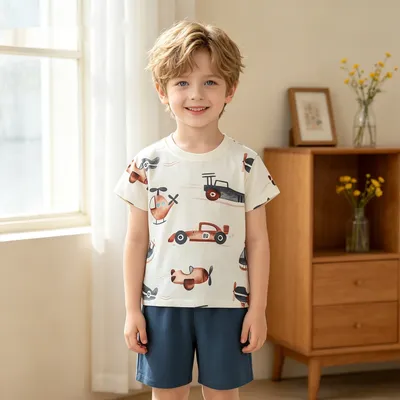 Round-neck Casual Two-piece Kids Outfit