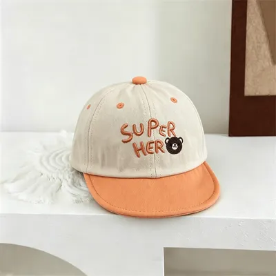 Summer Baby-style Multi-color Letter-stitched Bear-shaped Decorative Baseball Cap With Sun Protection. Fashionable And Cute. Suitable For Outdoor Use.