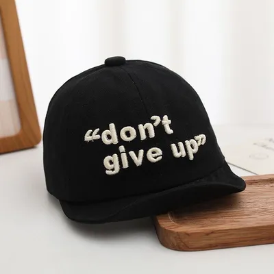 Summer Boys And Girls' Inspirational Letter Embroidery Round-brimmed Soft-awning Street Kids' Style Baseball Cap For Daily Outings