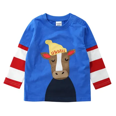 Boys And Girls Striped Sleeves Stitching Round Neck Sweater