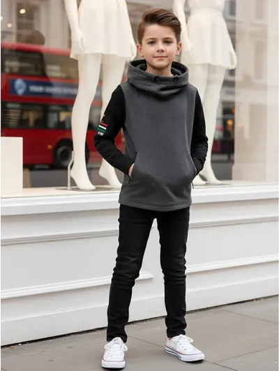 Boys Spring Hoodie Casual Sweatshirt Pullover Kids Streetwear Jumper Age 3-14Ys