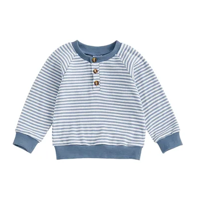 Long Sleeved Striped Button-up Top