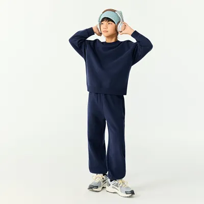 DK Kids' Fleece-Lined Warm Solid-Color Cuffed Sweatpants