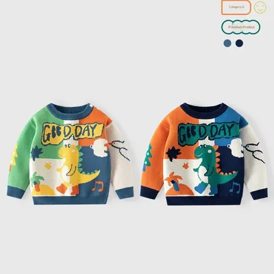 AutumnWinter Pure Cotton Knitted Korean-Style Boys Sweater