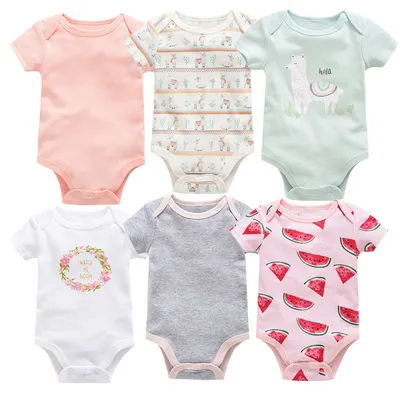 6-piece baby jumpsuit new short-sleeved baby clothes