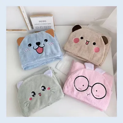 Absorbent Soft Hooded Children's Bath Towel, Bathrobe, Sand Blanket, Cloak,Quilt Blanket