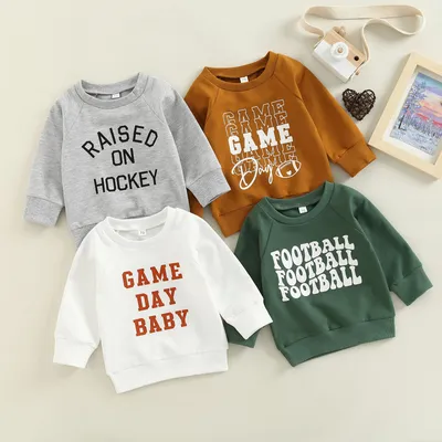 Alphabet Print Sweatshirt Children's Long Sleeves