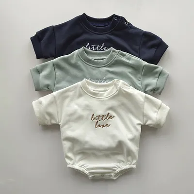Alphabet Embroidery Baby Short Sleeved Kazakhstan