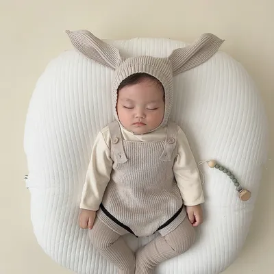 Autumn And Winter Boys And Girls Knitted Suspender Jumpsuit Rabbit Shape