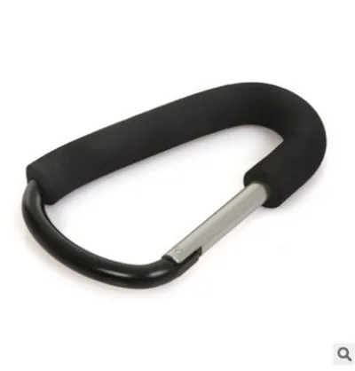 360 Degree Rotation High Quality Nylon Velcro Baby Carriage Hook Aluminum Carabiner Baby Carriage Accessories