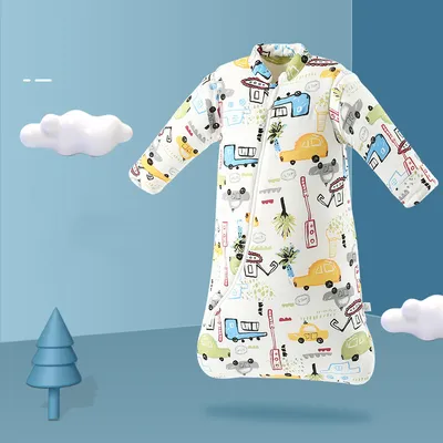 Anti-kicking Blanket Children's Cotton Thickened One-piece Sleeping Bag