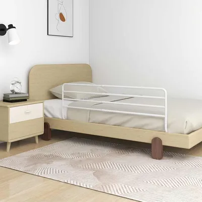   Toddler Bed Guard Rail White (76-137) x 55 cm Iron