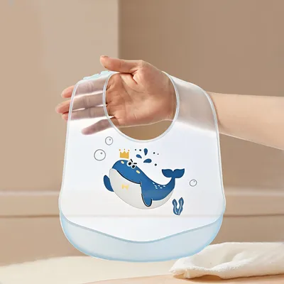 Waterproof Silicone Baby Feeding Bib Soft Infant Solid Food Bib