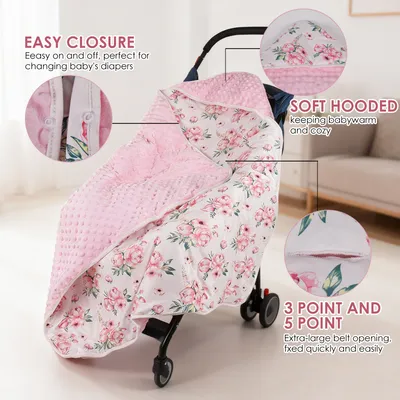 Hooded Swaddle Blanket Multi-Functional Baby Bassinet Cover Double-Sided Newborn Flannel Swaddle Wrap