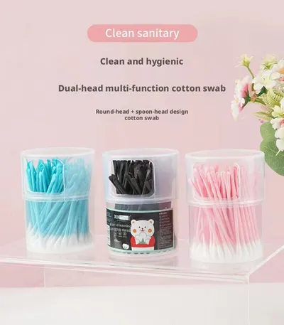 Disposable ear spoon cotton swabs-random color-PP-100 sticks-1 box