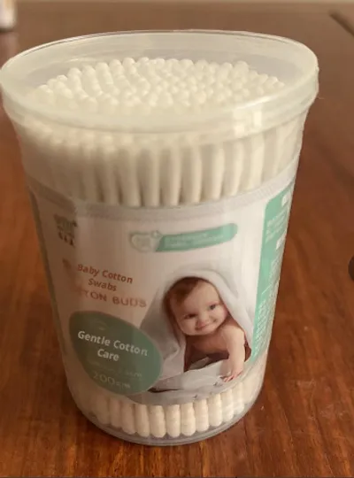 Disposable cotton swabs-round model-white-paper stick + absorbent cotton wool-200 sticks-1 box