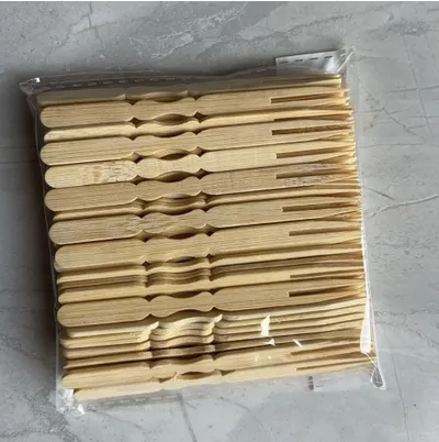 Disposable bamboo fruit fork-gourd shape-100 pieces/bag