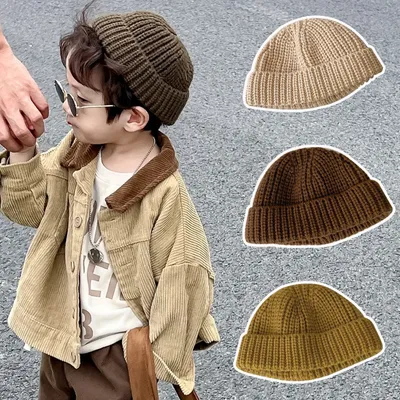 Autumn And Winter Children's Melon Peel Woolen Cap Korean Warm
