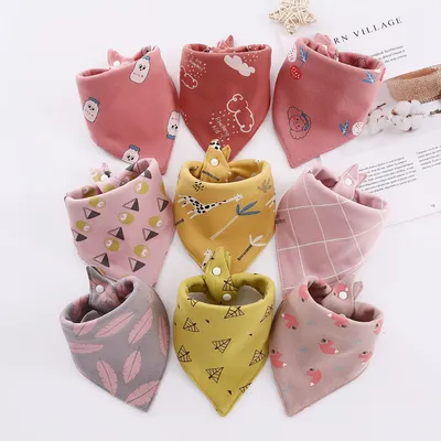 Bib Snap Baby Cotton Wool Triangular Binder Saliva Towel