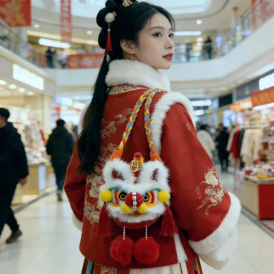 Ancient Style Lion Dance Bag