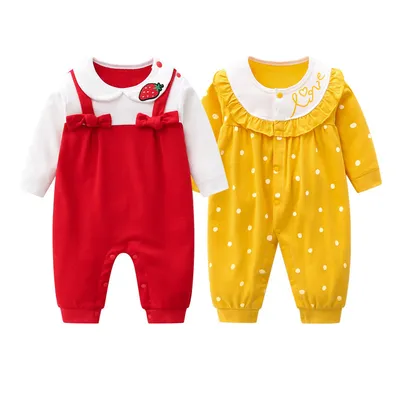 2 Pieces Of Newborn Baby Female Romper Jumpsuit