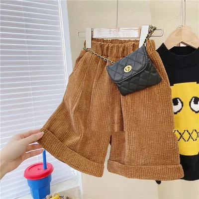 Autumn Girl's Coffee Corduroy Loose And Casual