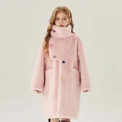 Autumn And Winter New Girl Artificial Mink Hair Little Girl