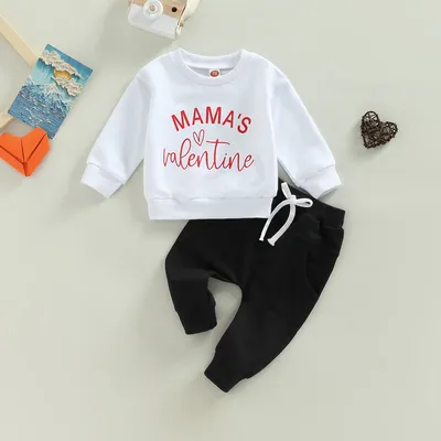 Autumn And Winter Boys Long-sleeved Sweater Lace-up Trousers