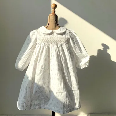 Autumn Baby Floral Bag Fart Girl Doll Collar Dress